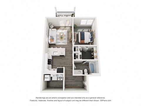 The Voyager 1 Bedroom Floor Plan